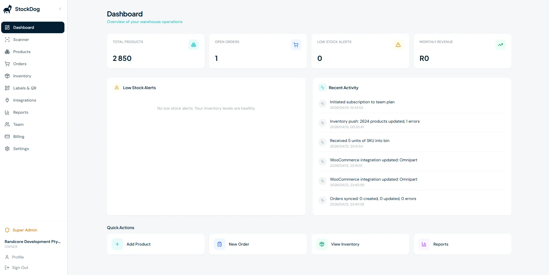 StockDog dashboard